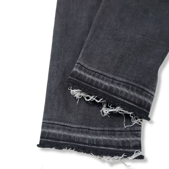 Levi’s 711 Skinny Jeans Size 31 Stretch Denim Pants Cut Raw Hem Faded Black - Picture 6 of 7